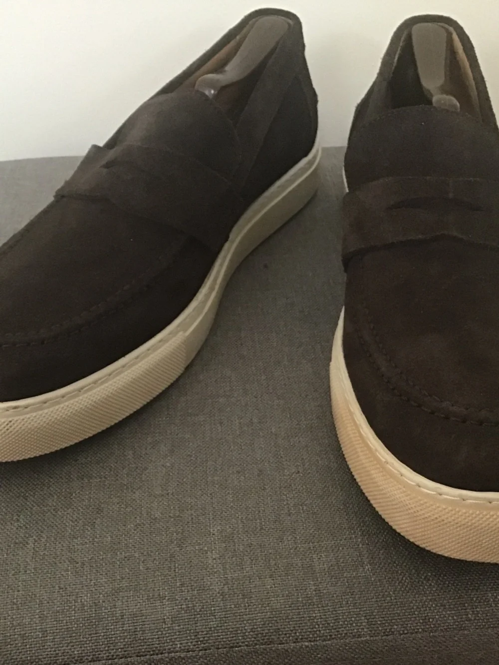 Brook brothers chocolate suede boat shoes loafers size 11